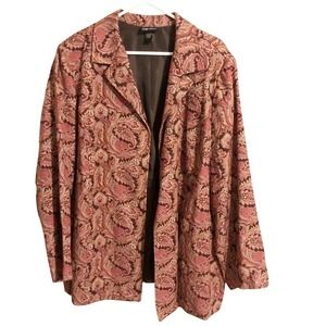 Maggie Barnes Embroidered Paisley‎ Jacket Blazer Boho Spring Office Casual